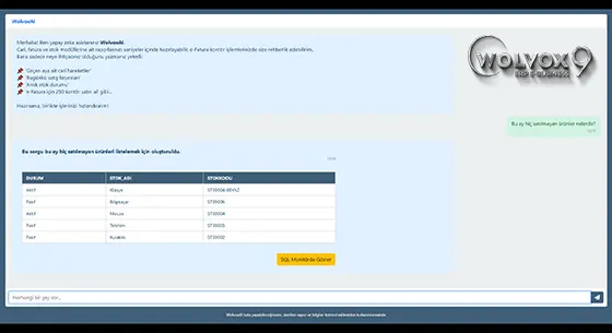 Akınsoft Wolvox Erp 9 Yapay Zeka Kullanımı